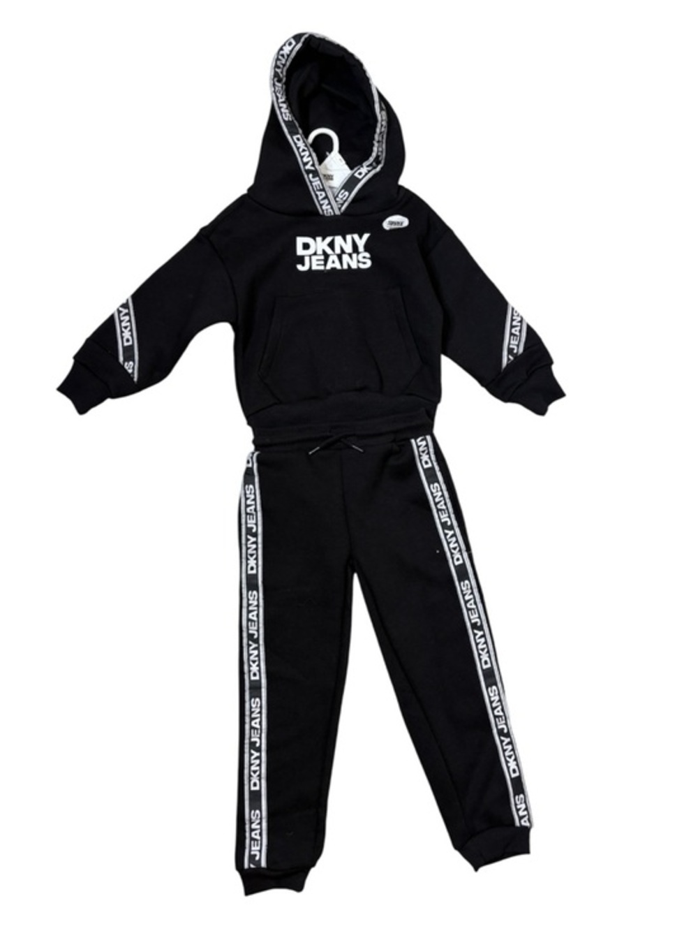 ⭐️ DKNY Black Hoodie and Jogger Logo Set - size 6 years